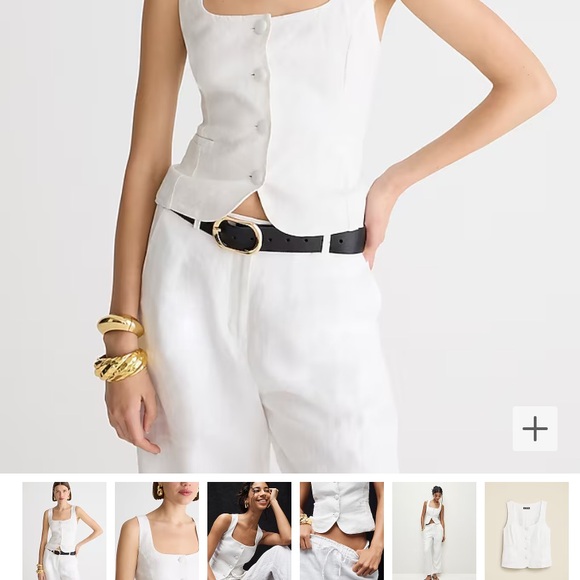 J Crew linen vest size 2 light blue - Picture 3 of 4